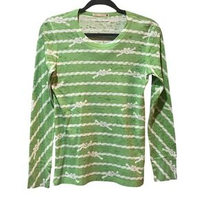Before Again‎ Thermal Top Green Rope Knot Long Sleeve Shirt Women's Small